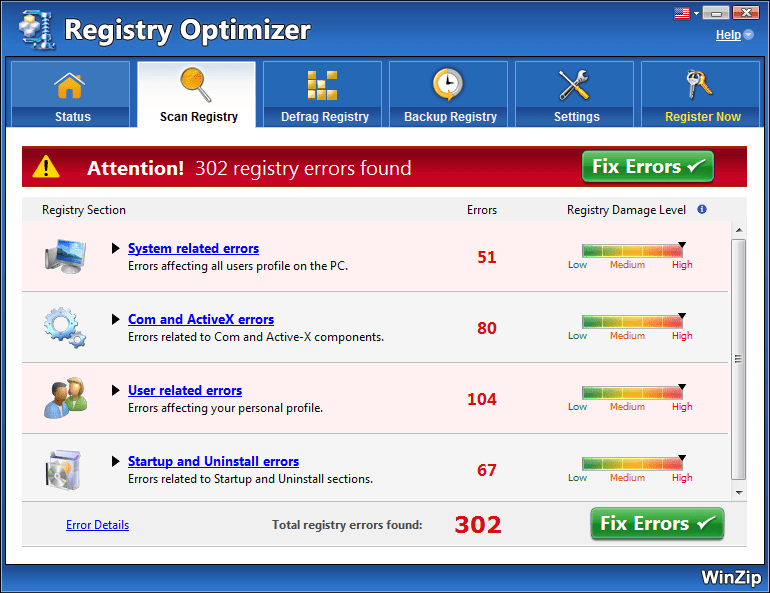 WinZip Registry Optimizer 